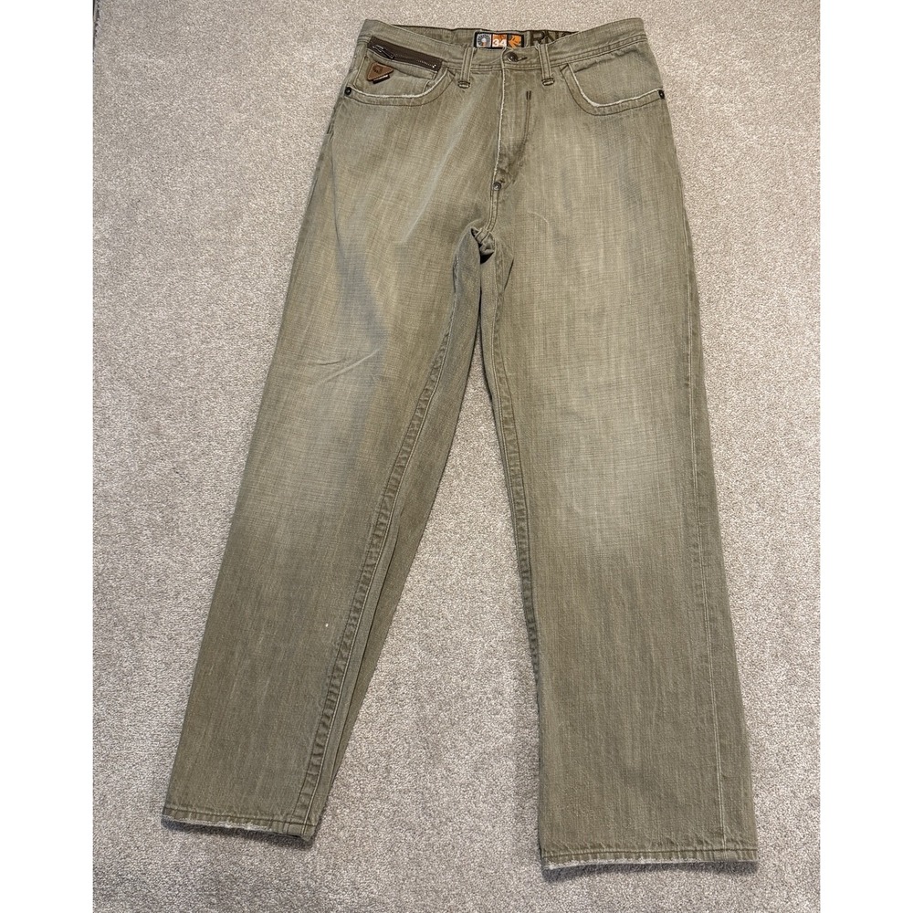 Y2K Jeans Akademiks Men's Size 32x31 Baggy Faded Tan Skater Hip Hop Vtg 2000's